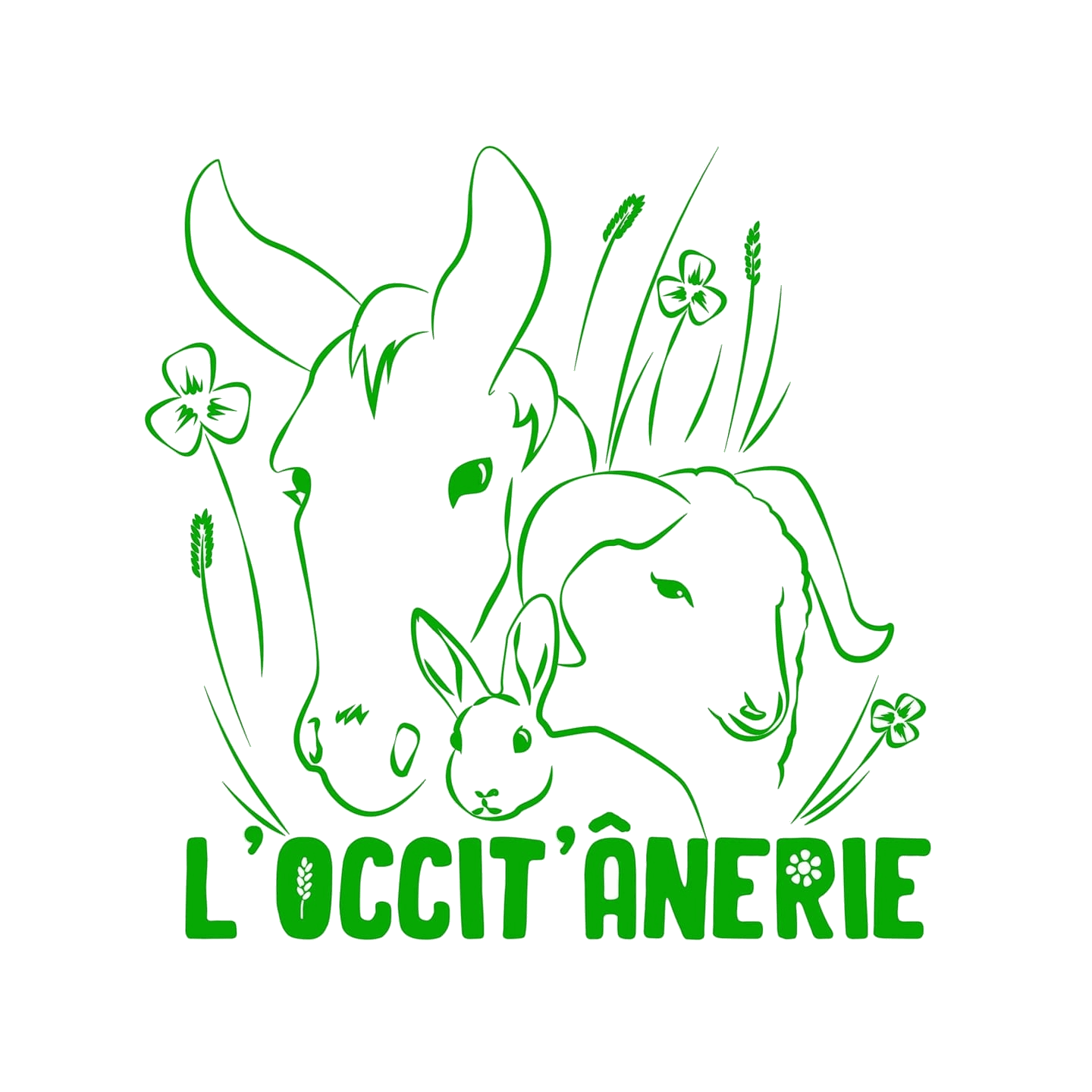 Un logo avec plusieurs animaux dessinés